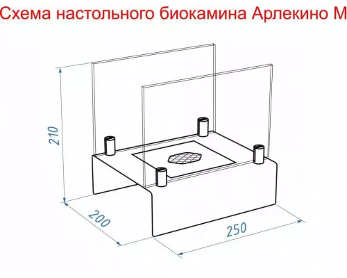 Биокамин настольный Lux Fire "Арлекино" М (черный) Биокамин настольный Lux Fire "Арлекино" М (черный)